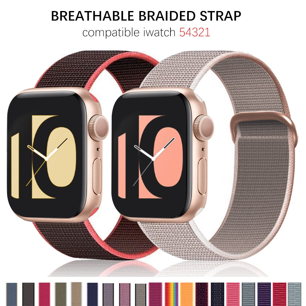 Band For Apple Watch, Breathable Nylon Strap Sport Loop